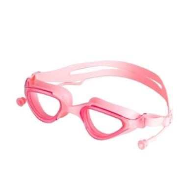 Imagem de Óculos De Natação Profissional Anti-Embaçamento Com Protetor De Ouvido Óculos de Mergulho Para Piscina Mar(Rosa)