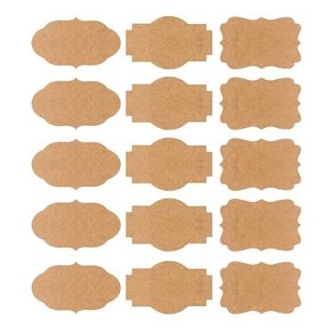 Imagem de Etiquetas de Presente Adesivas Pequenas Papel Kraft Branco para Potes Conserva Festas Escrever Páscoa Ano Novo Autoadesivas Garrafas Presentes Despensa Armários Pastas Caixas Sacolas Fácil Usar Pele e