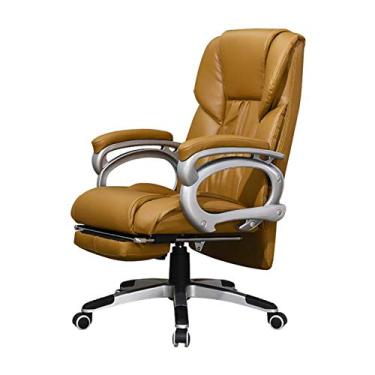 Imagem de Cadeira de escritório para jogos, cadeira de computador, cadeira executiva de couro PU, cadeira de escritório executiva moderna, com encosto alto, cadeira ergonômica para computador com apoio para os