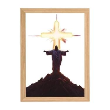 Imagem de Lâmpada Jesus - Imagem iluminada com lâmpada de Jesus, pintura de parede cristã , decoração para casa, sala de estar, quarto, igreja, Páscoa, Natal