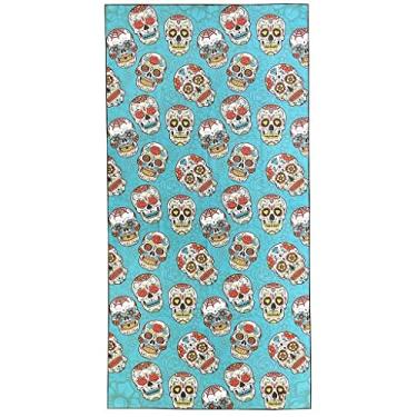 Imagem de Yalych Toalha de banho, toalha de praia grande de pelúcia curta de microfibra secagem rápida sem areia toalhas de praia listradas para esportes adultos toalha de banho 153 x 77 cm B toalhas (cor: E