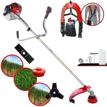 Imagem de Roçadeira RT52-L Toyama À Gasolina 2 Tempos 52cc 2HP Alta Rotação Cortador de Grama Completo Com Carretel de Nylon + Faca 2 Pontas + Faca 3 Pontas