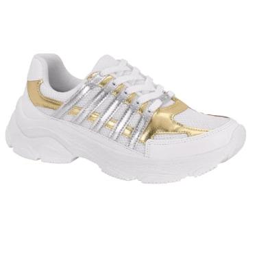 Imagem de Tenis Vizzano Casual Ref 1436.101.28227.48631 Branco/dourado 037