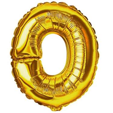 Imagem de Balão Letra Metalizado Dourada Grande 40cm (O)