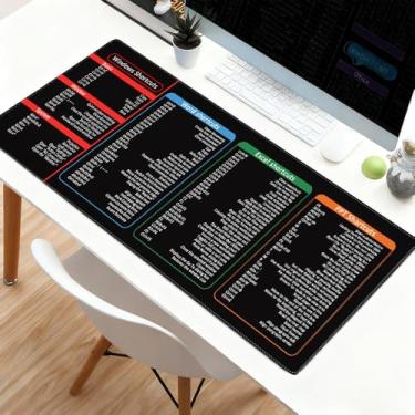 Imagem de Mouse pad com teclado rápido, tapete de mesa antiderrapante com padrão de atalhos de software de escritório, mouse de base de borracha grande estendido atualizado (30 x 59,9 cm) - estilo 18