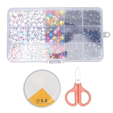 Imagem de Conjunto de contas de letras infantis, contas de número de alfabeto acrílico para pulseiras, colares, decoração diy, presente, alfabeto inglês, conjunto de joias, kit de