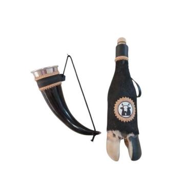 Imagem de Garrafa Pé De Boi + Gampa Copo Chifres Oferta - SELARIA FORTE