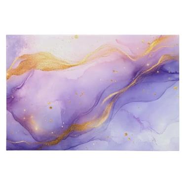 Imagem de CEBUGI Tapete de área 60 x 90 cm macio lavável tapete antiderrapante com revestimento de borracha lavanda mármore tapete de área de fundo para sala de estar, quarto, decoração de casa