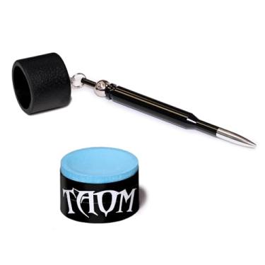 Imagem de Taom Pyro Bilhar Taça Premium Giz - Azul - com suporte de giz de bala