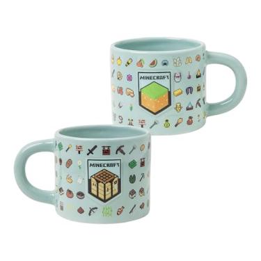Imagem de Paladone Caneca Minecraft, xícara de café grande de cerâmica oficialmente licenciada de 400 ml, detalhes em relevo, mercadoria de videogame para jogadores e colecionadores, chá, chocolate quente