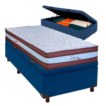 Imagem de Cama Box Bau + Colchão Solteiro Molas Ensacadas Legaccy Paropas