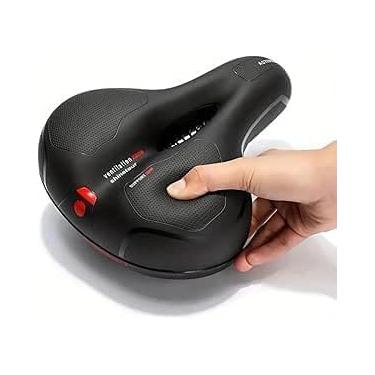 Imagem de Genérico Banco de Bicicleta Confortável, Selim Largo, Preto, Poliéster, Tamanho Único, Com Absorção de Choque, À Prova D'Água, 2 Molas Anti-Impacto, Almofada de Gel, 29 x 20 x 4 cm