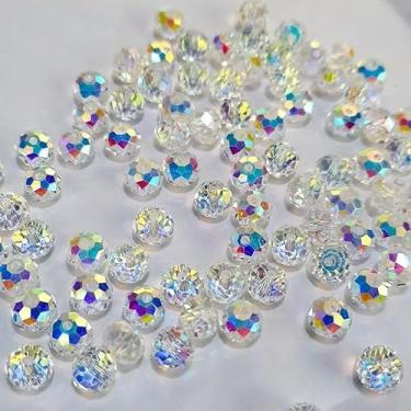 Imagem de 100 peças de contas de vidro brilhantes austríacas, kit de fabricação de joias da amizade DIY para pulseiras, colares, artesanato, branco