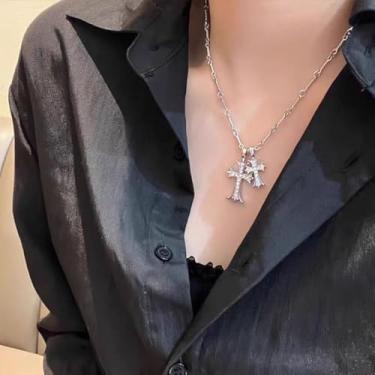 Imagem de Colar de cruz para mulheres, pingente delicado, corrente cruzada, crucifixo, gargantilha de batismo, joia religiosa moderna