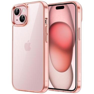 Imagem de JETech Capa para iPhone 15 6,1 Polegadas, Case Protetora de Telefone à Prova de Choque Não-Amarelecimento, Capinha Parte Traseira Transparente Anti-Riscos (Rosa Ouro)