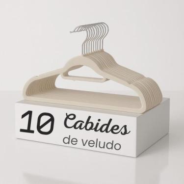 Imagem de Kit 10 Cabides Adulto Veludo para Roupas Antideslizante Giratório - Br