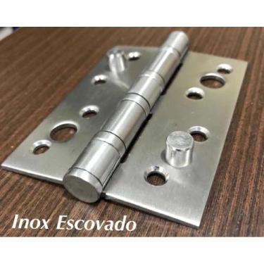 Imagem de Kit 3 und Dobradiça Inox com 2 pinos de segurança 4x3" - mahler