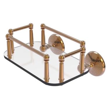Imagem de Bandeja de vidro de parede Allied Brass MC-GT-5 Monte Carlo Collection suporte de toalha de hóspedes, bronze escovado