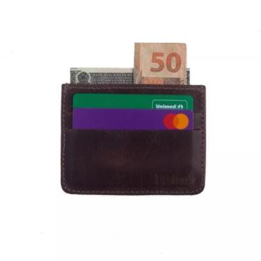 Imagem de Carteira Masculina Bertoni Ultra Slim Couro Legítimo Compacto, Horse c