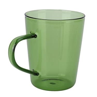 Imagem de Phefop Copo de Leite de 380ml, Caneca de café de Vidro Com Alto Teor de Borosilicato, Vidro Térmico Resistente Ao Calor para Residências, Cafés e Hotéis (Verde)