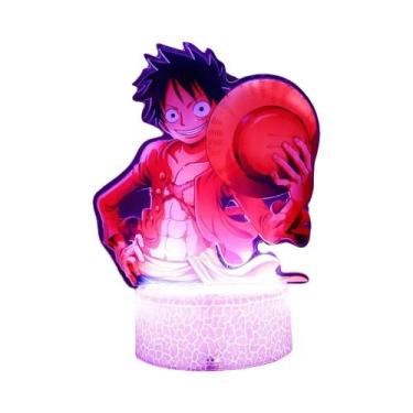 Imagem de Figuras De Ação Luffy Zoro One Piece Anime Lâmpada Noturna 3D LED Mode