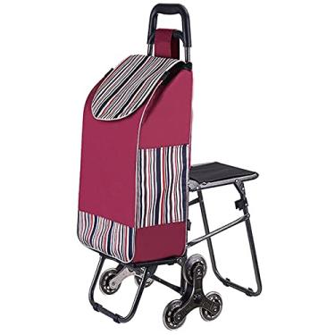 Imagem de Carrinho de compras dobrável de 6 rodas, carrinho de subir escadas, reboque impermeável sobe as escadas e puxa o carrinho, estilo cinco (estilo seis)