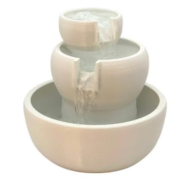 Imagem de Fonte de Mesa de Bambu 19cm – 2 Quedas Cascata de Água Silenciosa, Ideal para Sala, Escritório e Ambientes Naturais