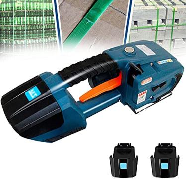 Imagem de Ferramenta de bandagem de solda elétrica, máquina de cintar elétrica portátil portátil, 2 x 4000 mah, máquina de bandagem automática alimentada por bateria para palete de caixa