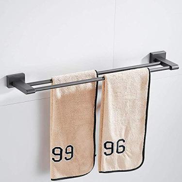 Imagem de CGKs6anmU Toalheiro de parede de camada dupla galvanizado de cobre preto multicamadas de camada dupla -C1 Aderência de secagem rápida fácil de encaixar toalha de banho fácil de consertar muito boa