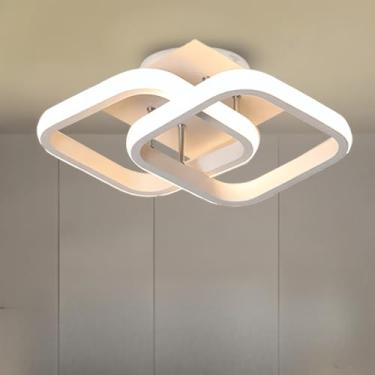 Imagem de Luminária de Teto Plafon LED Moderna 3 Cores (110V/220V) – Lustre Minimalista para Sala, Quarto, Cozinha e Corredor(Estilo B/Branco(110V-220V))