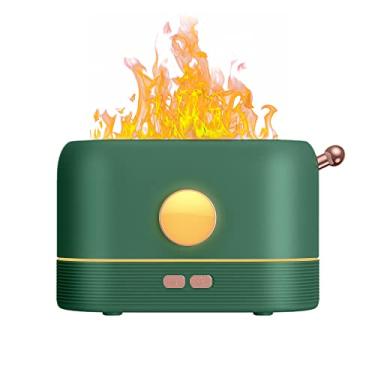 Imagem de Umidificador de Ar com Chama Simulada 2 em 1 Neblina e Difusor Aromaterapia para Óleos Essenciais Lâmpada Ambiente 200ML Alimentado via USB Casa Escri