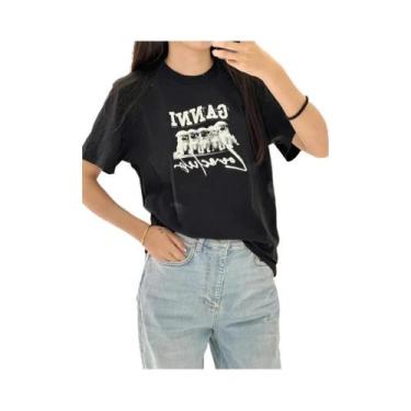 Imagem de Camiseta De Verão Com Estampa De Gato Tigre Rosa Cereja, Manga Curta, 