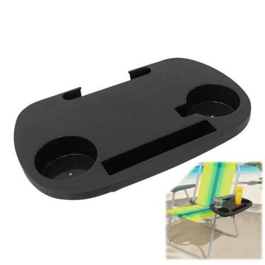 Imagem de Mesa Portátil Mesinha Porta Copos Para Cadeira De Praia Preto - 70770007 Belfix