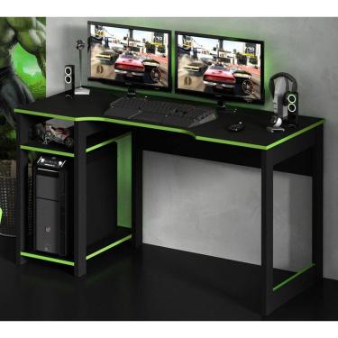 Imagem de Mesa Para Computador Gamer ME4152 Preto Verde Tecno Mobili