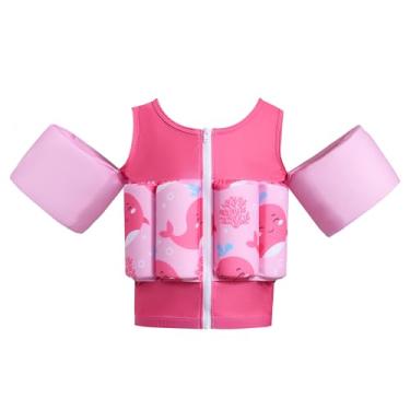 Imagem de Gogokids Colete de natação infantil adequado para crianças de 10 a 20 kg, roupa de banho infantil segura com boias de braço e boias de espuma removível para meninos e meninas de 1 2, 3, 4 e 5 anos de