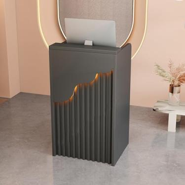 Imagem de Mesas de recepção, mesa de recepção em pé, balcão de check-out, balcão de recepção pequeno, balcão de loja, balcão de recepção, recepção com balcão, balcão de varejo (C2,80 cm/3