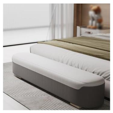 Imagem de Banco de extremidade da cama, banco de entrada estofado moderno banco de cabeceira de couro banco de armazenamento banco de descanso de pés otomano para bancos de armazenamento no final do quarto