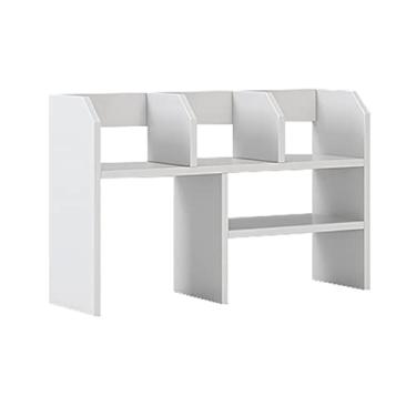 Imagem de Estante de arquivos, estante de livros, mesa de escritório, pequena prateleira de armazenamento, sala de estar, multicamadas, estante de madeira, suporte de impressora branco, escritório em casa