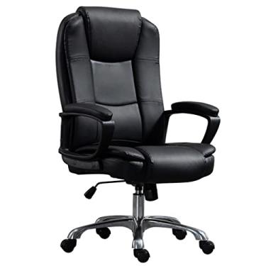 Imagem de Cadeira executiva ergonômica cadeira de escritório almofada de látex cadeira executiva reclinável, cadeira executiva reclinável, cadeira giratória com apoios de braços ligados, fácil de montar