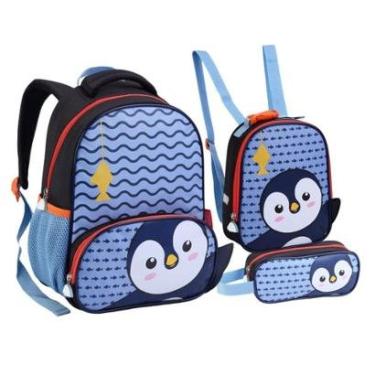 Imagem de Kit Mochila Lancheira Estojo de Costas Creche ZOOP-Unissex