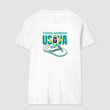 Imagem de Camisa Camiseta Unissex Todo Mundo Usaa Havaianas 100 Algodão Conforta
