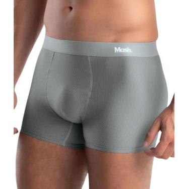 Imagem de Cueca Boxer Mash Microfibra Risca de Giz Adulto 45.00, Cinza médio, G