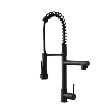Imagem de Torneira Cozinnha Gourmet Tor-005 Monocomando 50Cm Com Ducha Domum Preta
