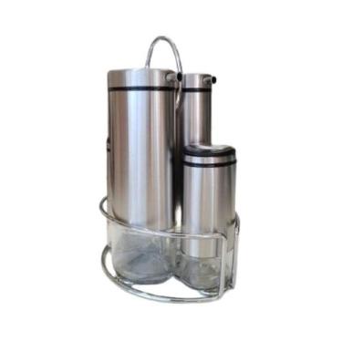 Imagem de Conj Galheteiro 4pcs C/ Suporte Inox Mimo Style, UNICA