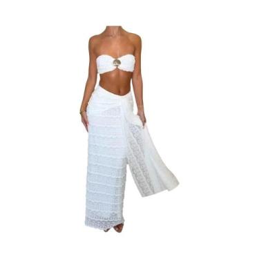 Imagem de Conjunto Elegante Feminino De 2 Peças Sexy Transparente Y2K Com Top Cr