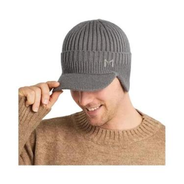Imagem de Gorro De Inverno Quente Para Homens E Mulheres Com Forro De Lã, Aba E 