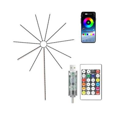 Imagem de Fita De LED Bluetooth RGBIC Com Efeito De Fogos De Artifício 5V USB Si