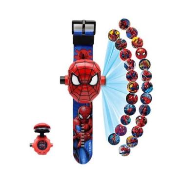 Imagem de Relógio De Projeção Infantil Disney Com Elsa Do Frozen E Homem-Aranha 