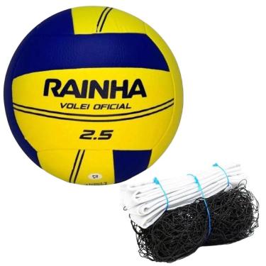 Imagem de Bola Vôlei Rainha 2.5 + Rede Vôlei 1 Faixa Sintética-Masculino