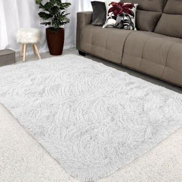 Imagem de Tapete Sala 2,00x1,50 Peludo 4 Cm De Altura Shaggy Promoção Cor:Branco